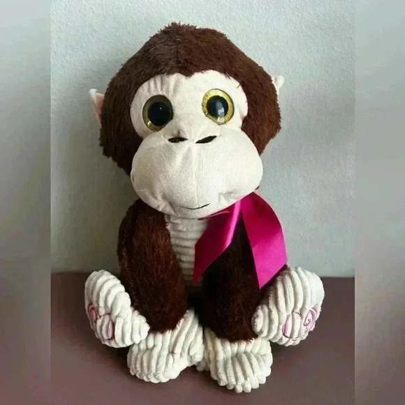 Fuzzbuzz Sitting Monkey Plush Soft Toy 10 Inc - Picture 1 of 6